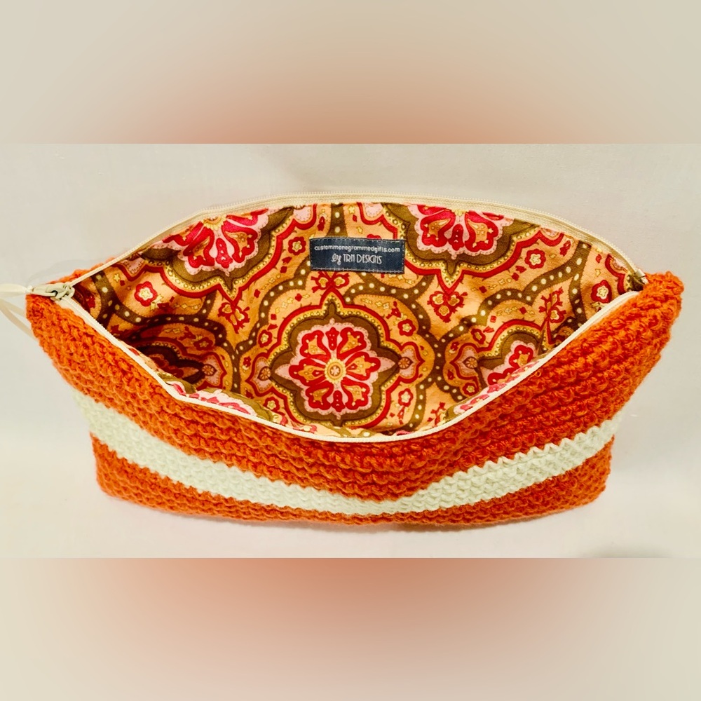 Boho Crocheted Grannycore Bag - Boutique Travel Case - Organizer Handmade